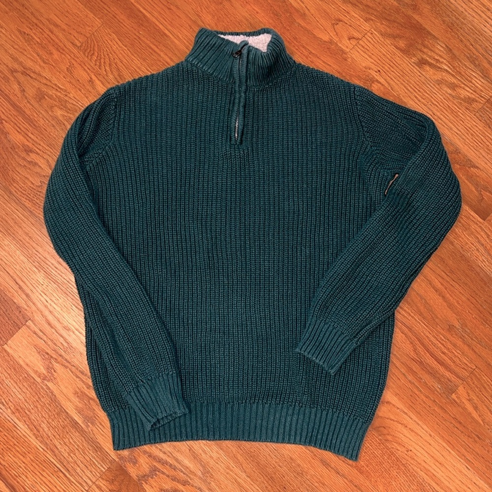 Mock neck zip sweater